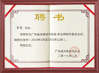 Professional member of Guangdong Optoelectronic Technology Association
